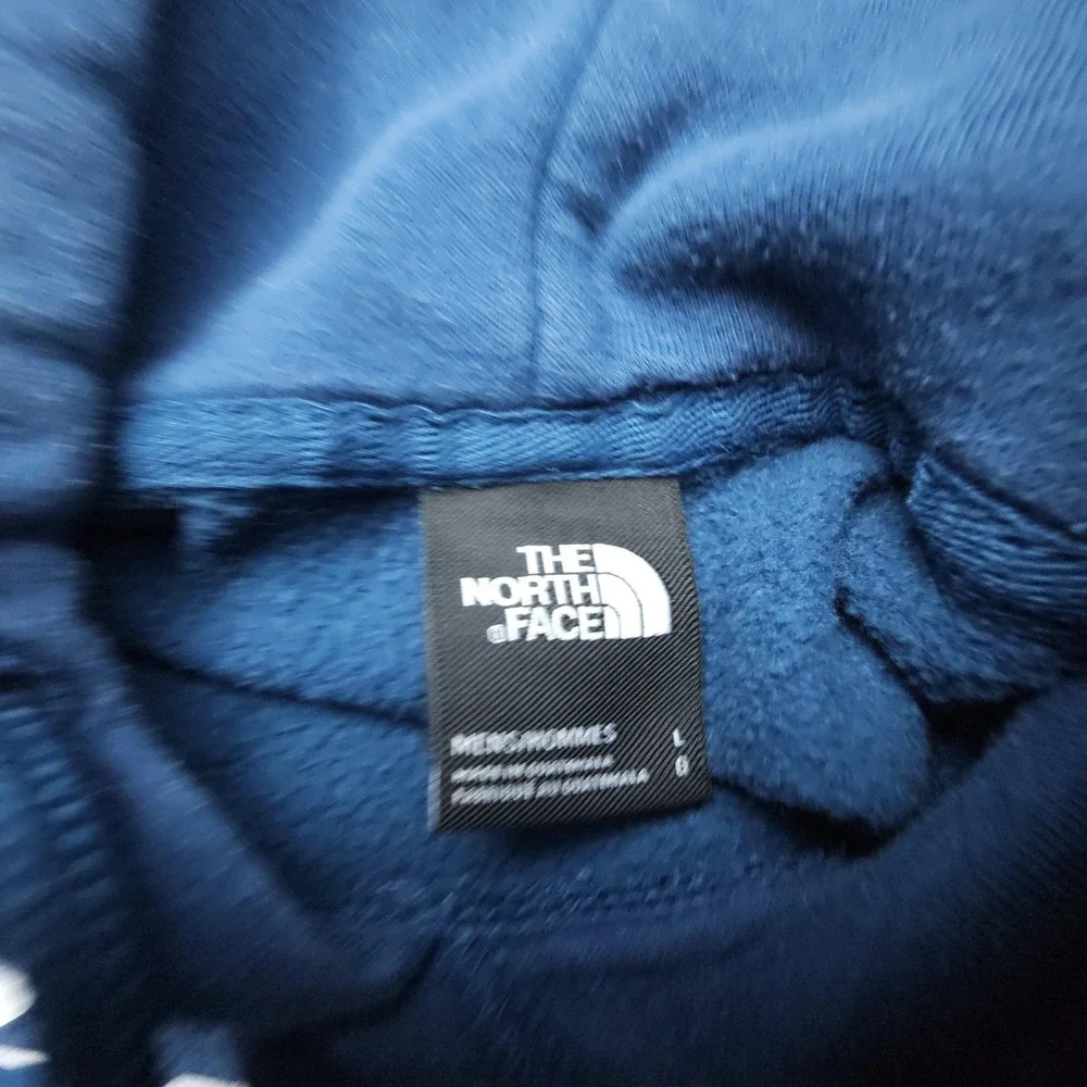 The North Face Hoodie‎ Mens Large Blue Pullover Fleece Graphic Logo Sweatshirt